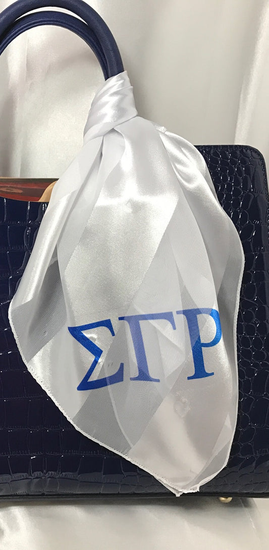 Z blue and white purse scarfs