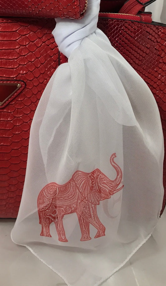 D red and white purse scarfs